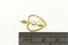 Load image into Gallery viewer, 10K E Heart Monogram Initial Love Symbol Pendant Yellow Gold