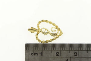 10K E Heart Monogram Initial Love Symbol Pendant Yellow Gold