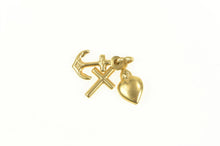 Load image into Gallery viewer, 18K Heart Cross Anchor Love Faith Hope Symbol Charm/Pendant Yellow Gold