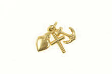 Load image into Gallery viewer, 18K Heart Cross Anchor Love Faith Hope Symbol Charm/Pendant Yellow Gold