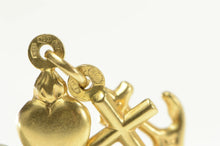 Load image into Gallery viewer, 18K Heart Cross Anchor Love Faith Hope Symbol Charm/Pendant Yellow Gold