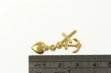 Load image into Gallery viewer, 18K Heart Cross Anchor Love Faith Hope Symbol Charm/Pendant Yellow Gold