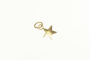 14K Five Pointed Star Classic Symbol Charm/Pendant Yellow Gold