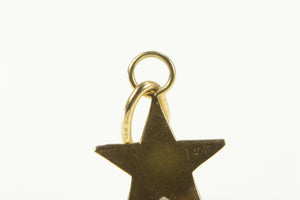 14K Five Pointed Star Classic Symbol Charm/Pendant Yellow Gold