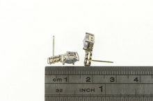 Load image into Gallery viewer, 10K Princess Mystic Topaz Diamond Drop Stud Earrings White Gold