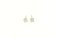 Load image into Gallery viewer, 14K Round Natural Opal Solitaire Classic Stud Earrings Yellow Gold
