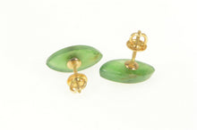 Load image into Gallery viewer, 14K Marquise Jadeite 1960&#39;s Screw Back Stud Earrings Yellow Gold