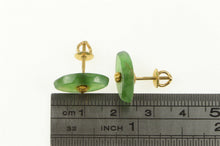 Load image into Gallery viewer, 14K Marquise Jadeite 1960&#39;s Screw Back Stud Earrings Yellow Gold