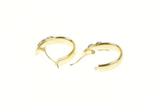 Load image into Gallery viewer, 14K Two Tone Bar Design Oval Statement Hoop Earrings Yellow Gold