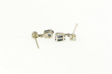 Load image into Gallery viewer, 14K Pear Natural Sapphire Diamond Cluster Dangle Earrings White Gold