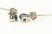 Load image into Gallery viewer, 14K Pear Natural Sapphire Diamond Cluster Dangle Earrings White Gold