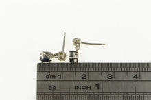 Load image into Gallery viewer, 14K Pear Natural Sapphire Diamond Cluster Dangle Earrings White Gold