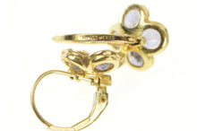 Load image into Gallery viewer, 14K Tanzanite Flower Cluster Ornate Lever Back Earrings Yellow Gold
