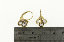 Load image into Gallery viewer, 14K Tanzanite Flower Cluster Ornate Lever Back Earrings Yellow Gold