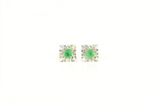 Load image into Gallery viewer, 14K Princess Cut Emerald Natural Squared Stud Earrings White Gold