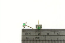 Load image into Gallery viewer, 14K Princess Cut Emerald Natural Squared Stud Earrings White Gold