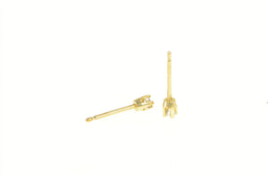 14K Classic Diamond Round Solitaire Stud Earrings Yellow Gold