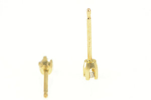14K Classic Diamond Round Solitaire Stud Earrings Yellow Gold