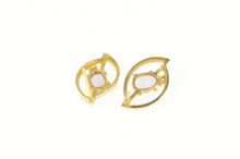 Load image into Gallery viewer, 14K Oval Amethyst Diamond Accent Geometric Stud Earrings Yellow Gold