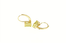 Load image into Gallery viewer, 14K Peridot Solitaire August Birthstone Lever Back Earrings Yellow Gold