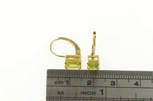 Load image into Gallery viewer, 14K Peridot Solitaire August Birthstone Lever Back Earrings Yellow Gold