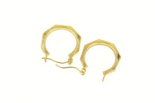 Load image into Gallery viewer, 14K Squared Geometric Pattern Statement Hoop Earrings Yellow Gold