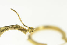 Load image into Gallery viewer, 14K Squared Geometric Pattern Statement Hoop Earrings Yellow Gold