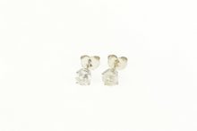 Load image into Gallery viewer, 14K Round Solitaire CZ Classic Simple Stud Earrings White Gold
