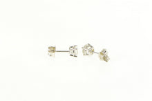 Load image into Gallery viewer, 14K Round Solitaire CZ Classic Simple Stud Earrings White Gold