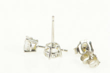 Load image into Gallery viewer, 14K Round Solitaire CZ Classic Simple Stud Earrings White Gold