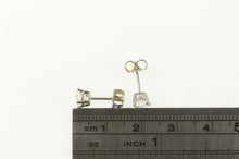 Load image into Gallery viewer, 14K Round Solitaire CZ Classic Simple Stud Earrings White Gold