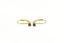 Load image into Gallery viewer, 14K Round Natural Sapphire Solitaire Lever Back Earrings Yellow Gold