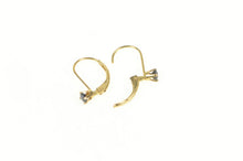 Load image into Gallery viewer, 14K Round Natural Sapphire Solitaire Lever Back Earrings Yellow Gold