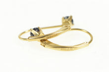 Load image into Gallery viewer, 14K Round Natural Sapphire Solitaire Lever Back Earrings Yellow Gold