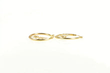 Load image into Gallery viewer, 10K Round Amethyst Cherub Baby Angel Hoop Earrings Yellow Gold