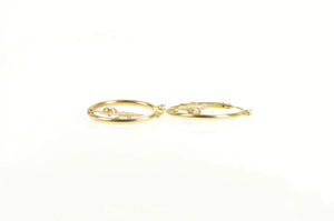 10K Round Amethyst Cherub Baby Angel Hoop Earrings Yellow Gold