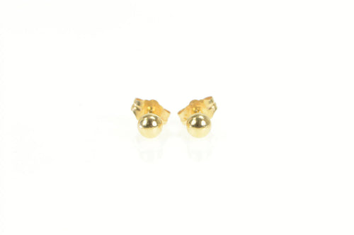 14K 4.0mm Round Ball Classic Sphere Stud Earrings Yellow Gold