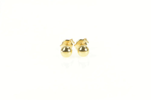 10K 3.9mm Ball Sphere Round Classic Stud Earrings Yellow Gold