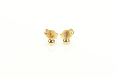 14K 2.8mm Round Ball Classic Stud Sphere Earrings Yellow Gold