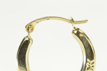 Load image into Gallery viewer, 10K Puffy Butterfly Change Symbol Statement Hoop Earrings Yellow Gold