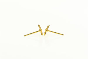 10K Black Hills Leaf Accent Cross Christian Stud Earrings Yellow Gold