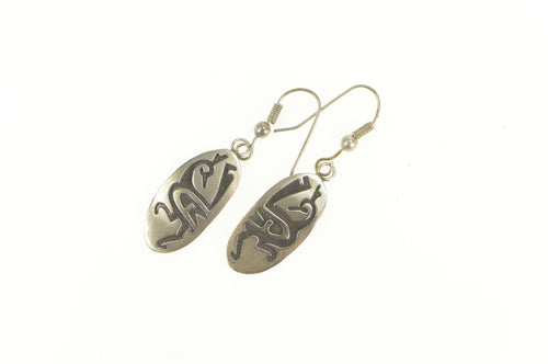 Sterling Silver Hopi Native American Oval Danielle Wadsworth Earrings