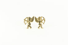 Load image into Gallery viewer, 14K Cherub Baby Angel Classic Stud Earrings Yellow Gold