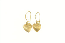Load image into Gallery viewer, 14K Puffy Satin Finish Domed Heart Love Symbol Earrings Yellow Gold
