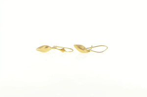 14K Puffy Satin Finish Domed Heart Love Symbol Earrings Yellow Gold