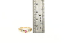 Load image into Gallery viewer, 14K 1930&#39;s Three Stone Natural Ruby Diamond Ring Yellow Gold