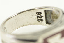 Load image into Gallery viewer, Sterling Silver Enamel Southwestern Geometric Men&#39;s Ring