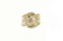 Load image into Gallery viewer, 10K 1.35 Ctw Diamond Wavy Statement Band Ring Yellow Gold