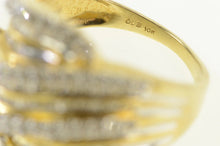 Load image into Gallery viewer, 10K 1.35 Ctw Diamond Wavy Statement Band Ring Yellow Gold
