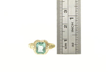 Load image into Gallery viewer, 10K 1930&#39;s Sim. Aquamarine Emerald Cut Statement Ring Yellow Gold